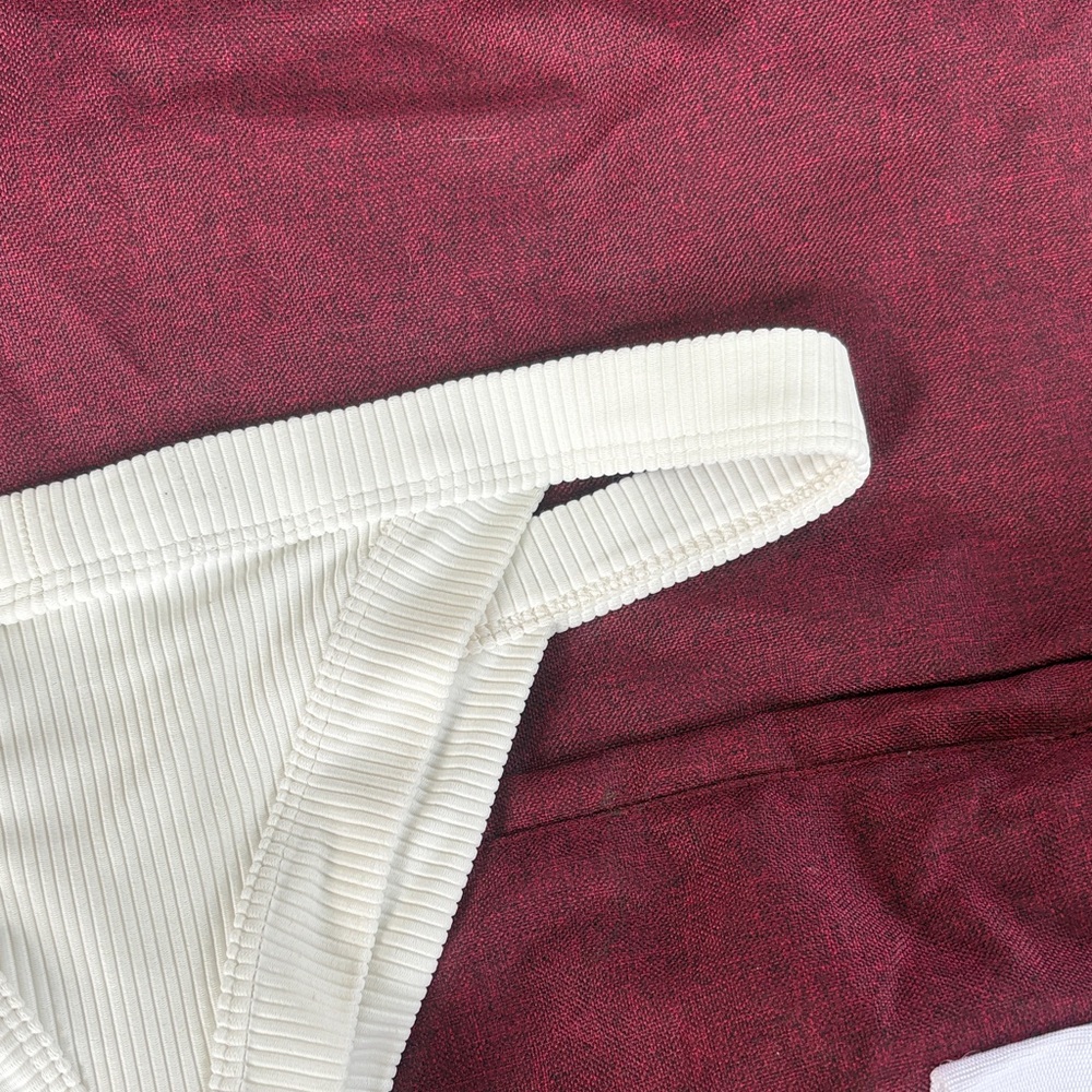 Frankie's Bikinis Cream Ribbed Bikini Bottom - Picture 4 of 4